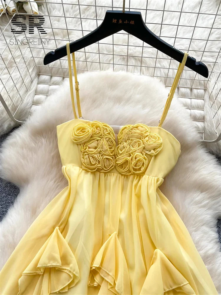Ruffle 3D Floral SunDress