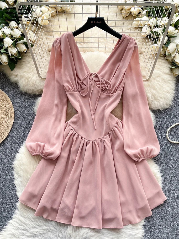 Sweet Puff Sleeve Dress