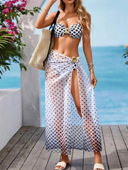 Vintage White Polka Dot Print Bikini Set