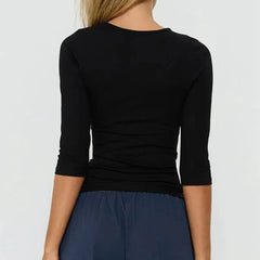 Keyhole Cutout Slim Fit Crop Top