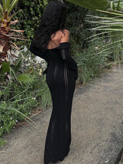 Knitted Hollow Out Sexy Maxi Dress