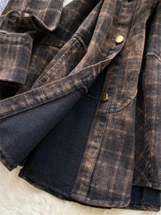 Korean Style Plaid Short Dress