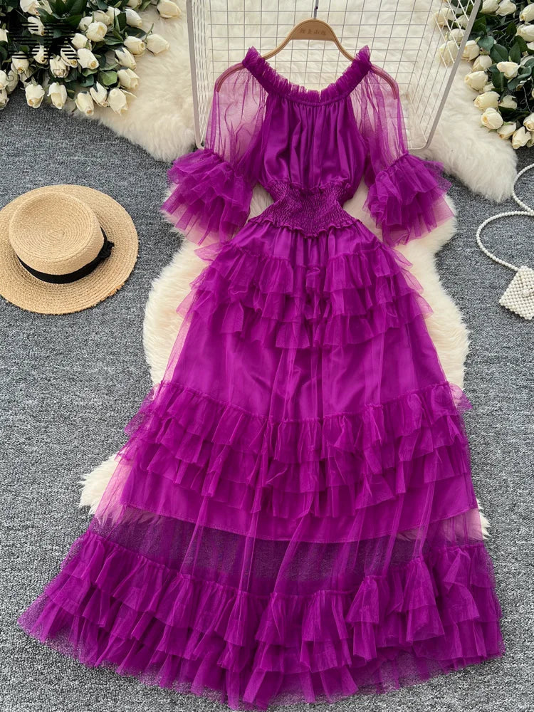 Elegant Mesh Cake Dress