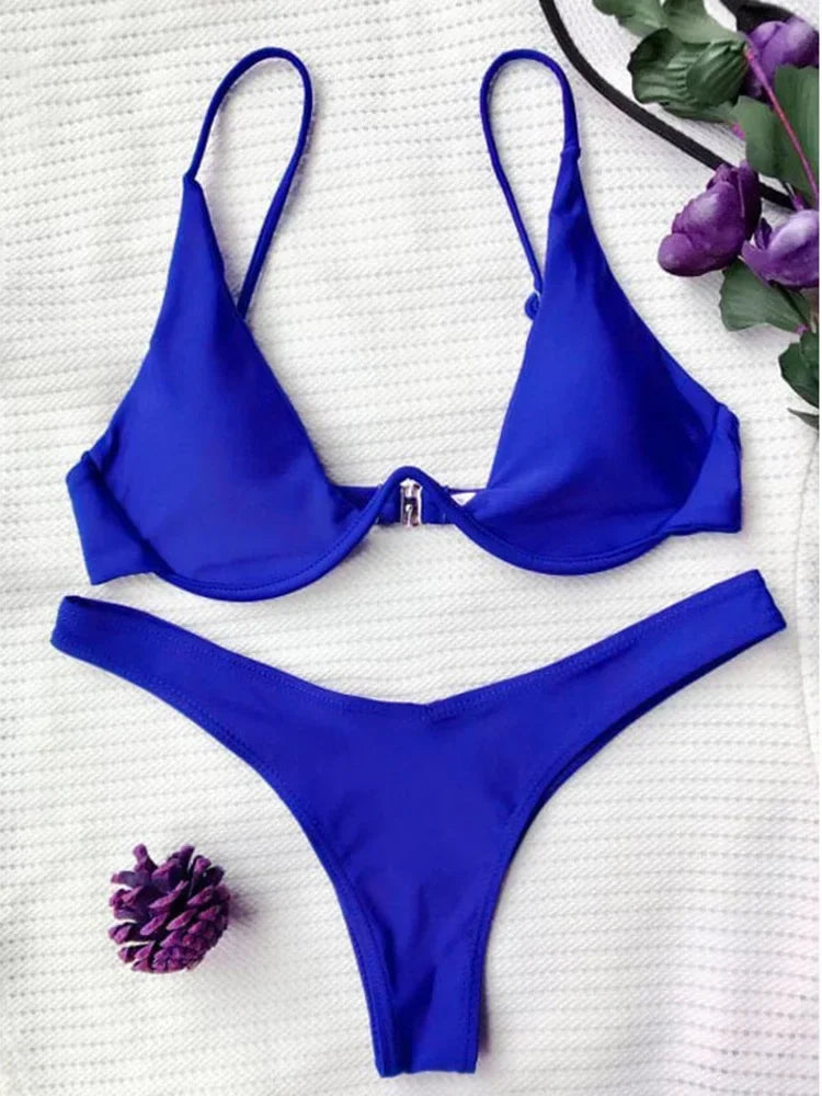 High Cut V-bar Underwired Bikini