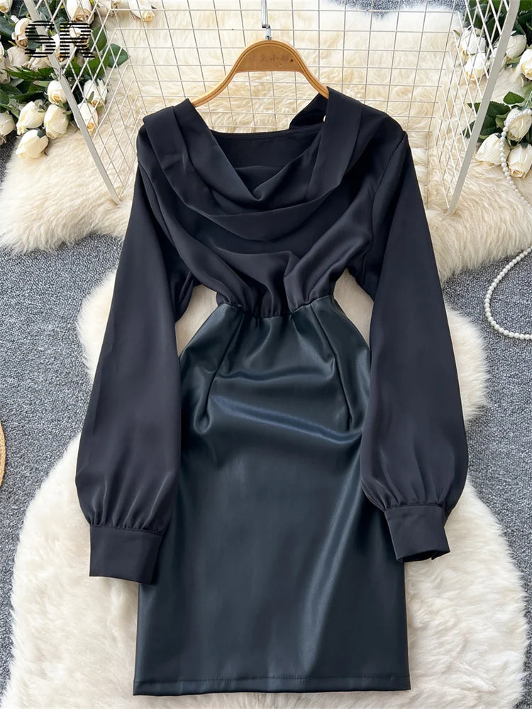 Office Lady Satin Bodycon Dress
