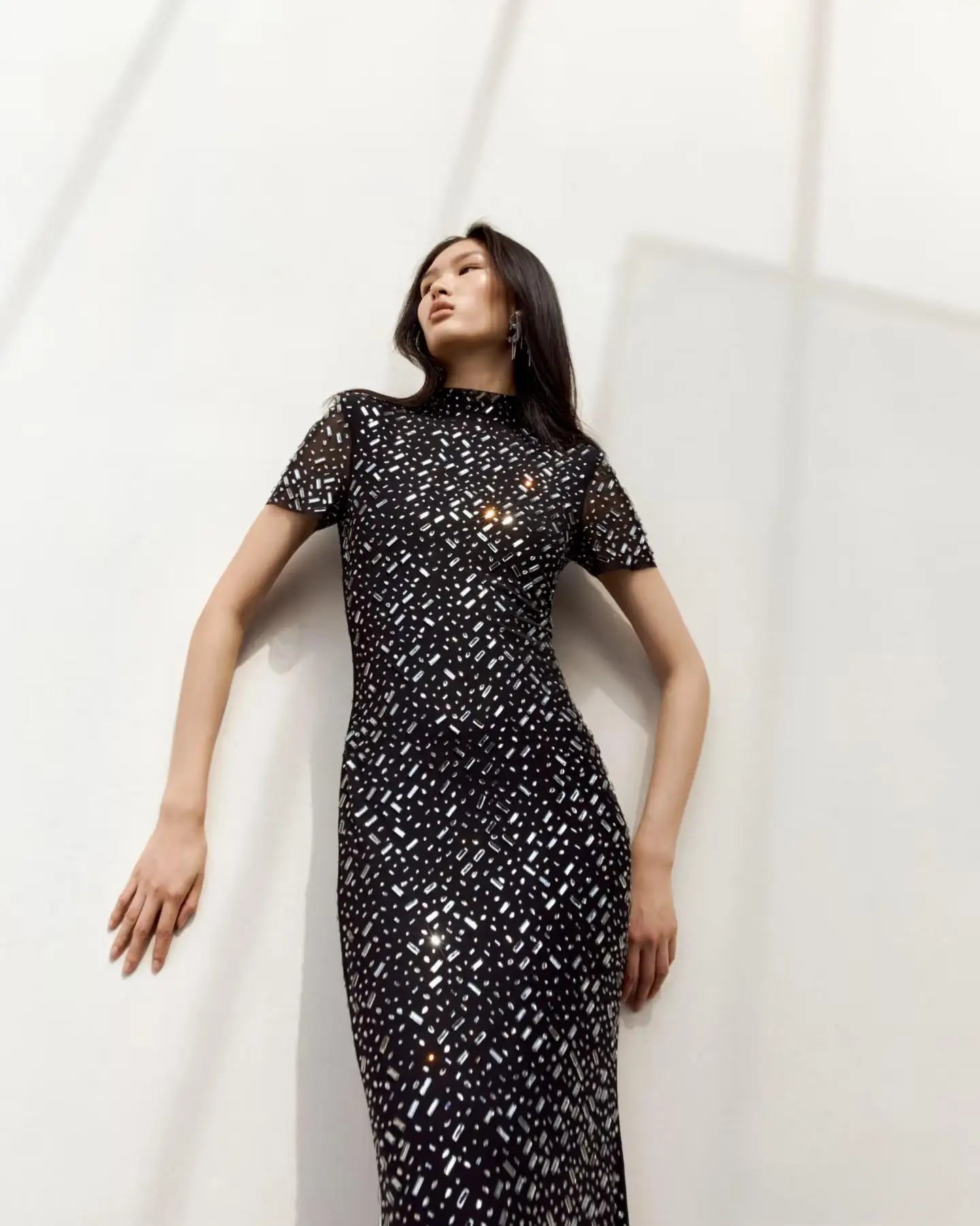 Black Short Sleeve Brithday Party Dress