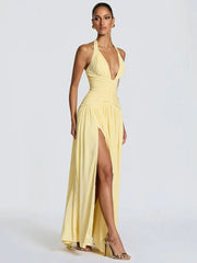 Halter Deep V Neck Sexy Maxi Dress