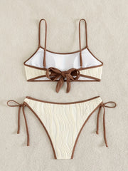 Sexy Beige Patchwork Bikini Set
