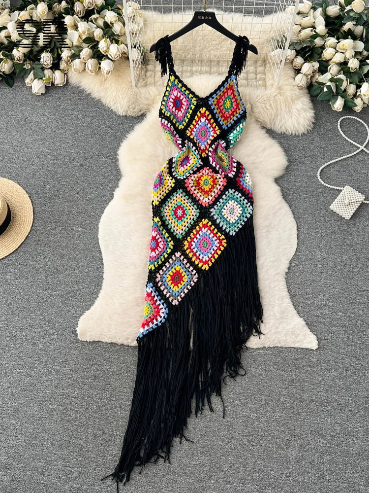 Tassel Knit Long Dress