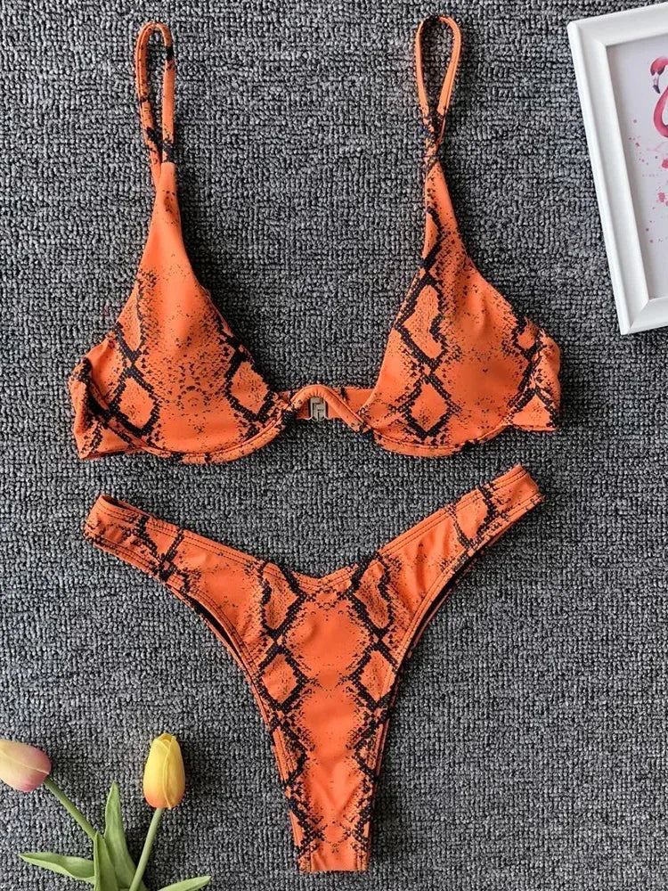 High Cut V-bar Underwired Bikini