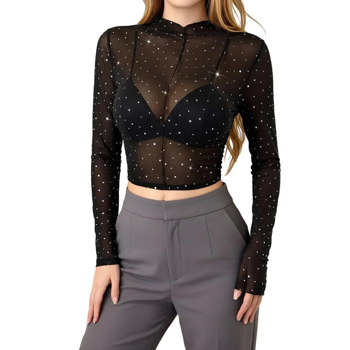 Lamuusaa Sexy Sequins Tops