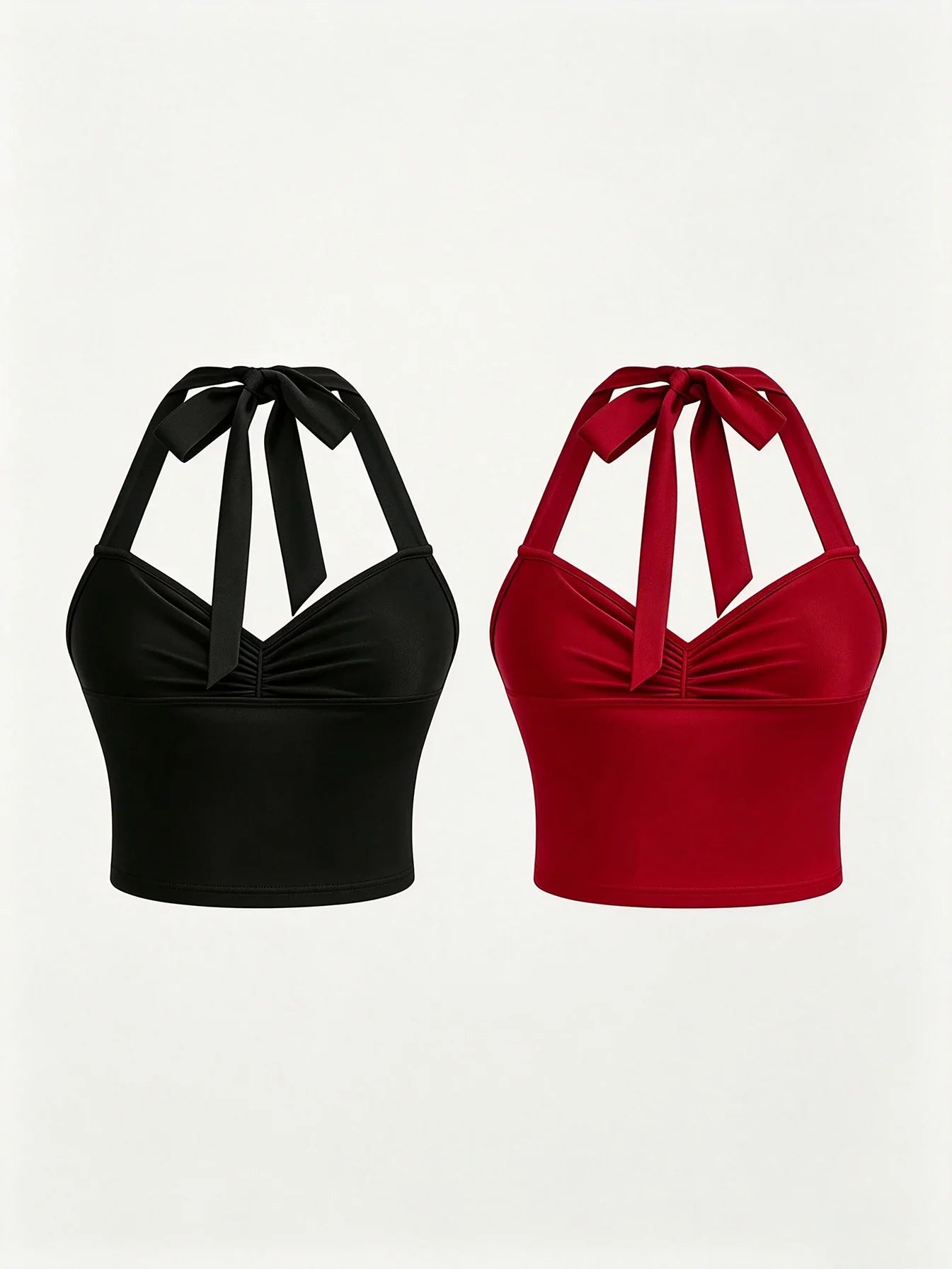 2pclegant Halter Crop Top