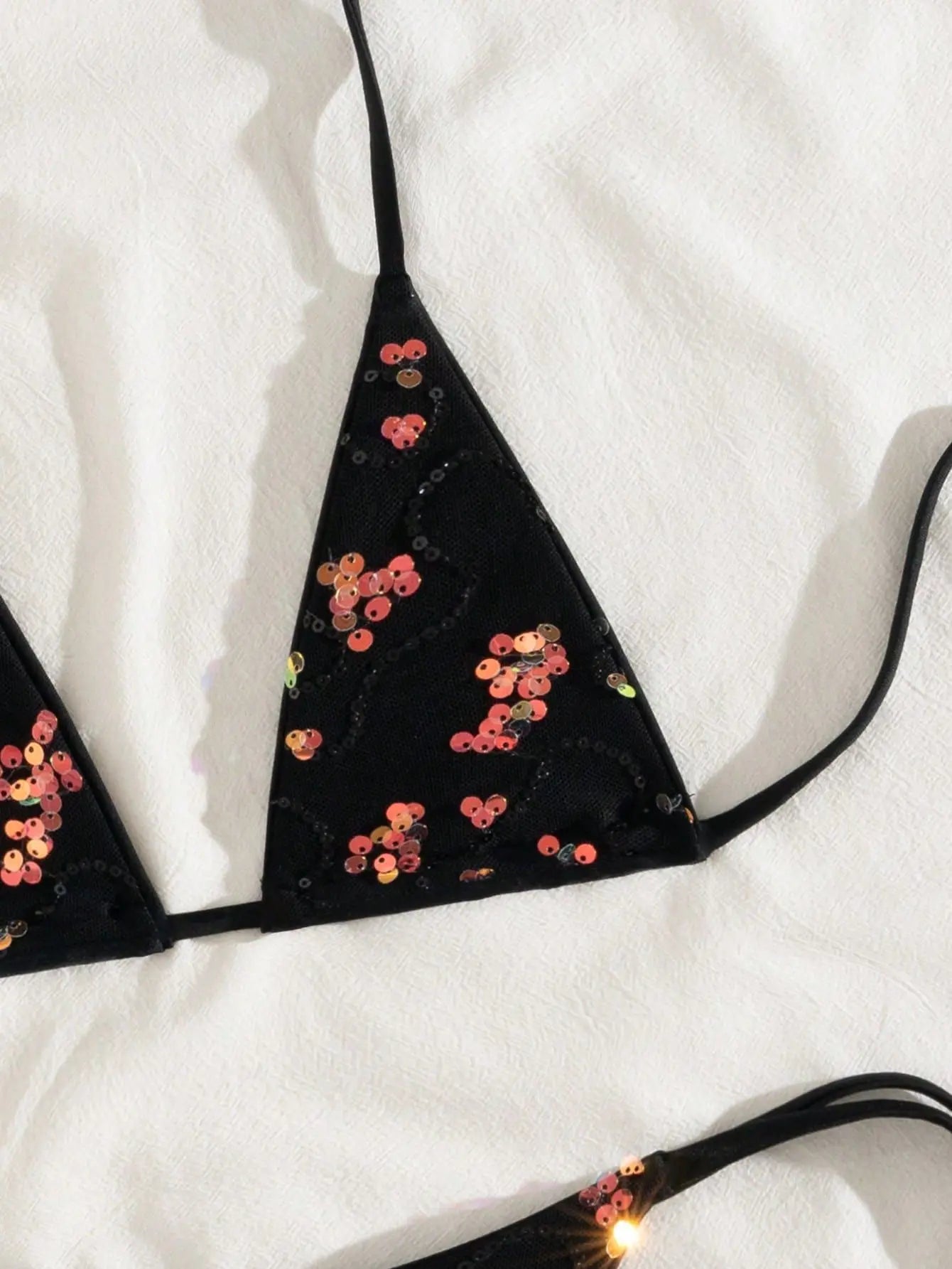 Sexy Black Sequin Bikini Set