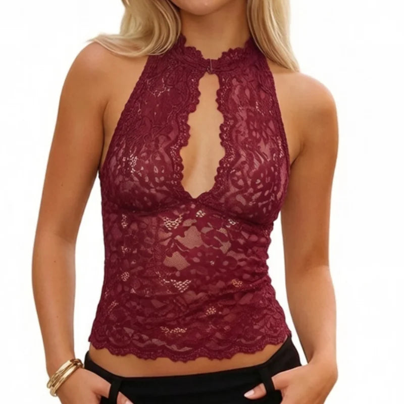 Womens Sexy Lace Going Out Crop Tops