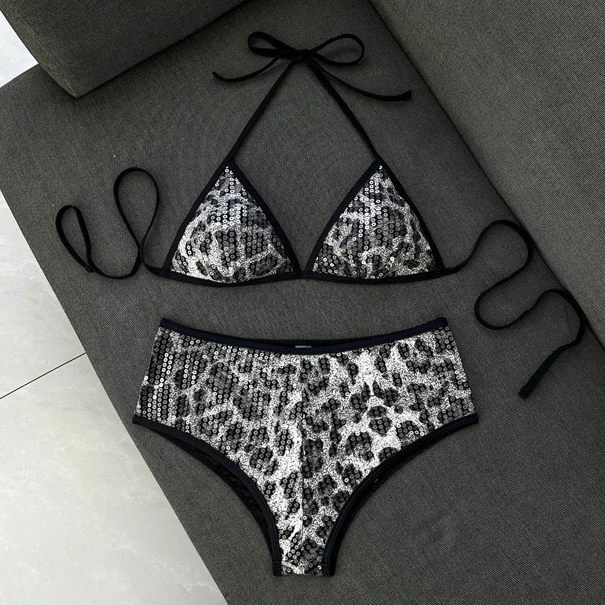 Sexy Shiny Sequin Bikini Set