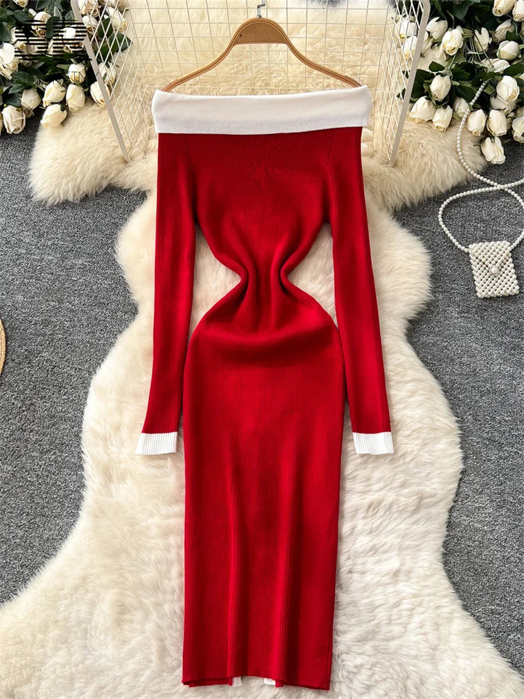 Off Shoulder Knitted Dress