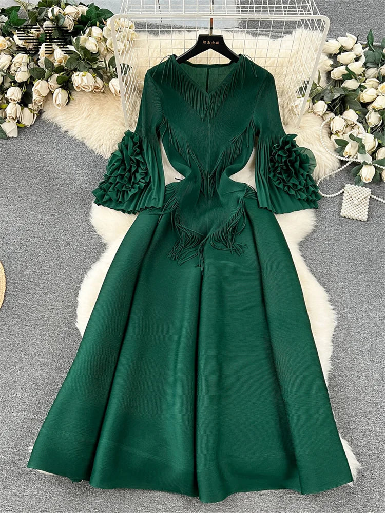 Ruffles Evening Long Dress