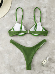 White Black Push Up Ribbed Micro Swimwear