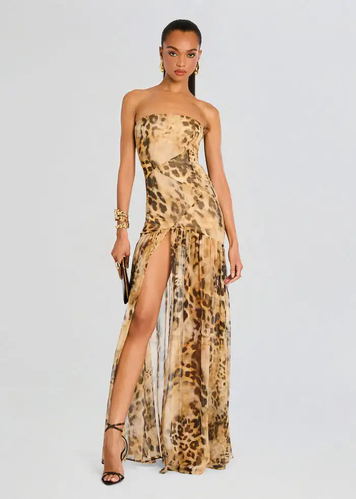 Retro Printed Long Dress