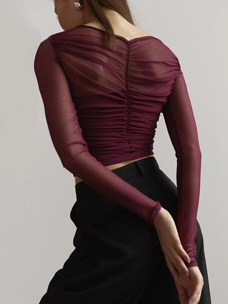 Chic Design Cross Neck Crop Top