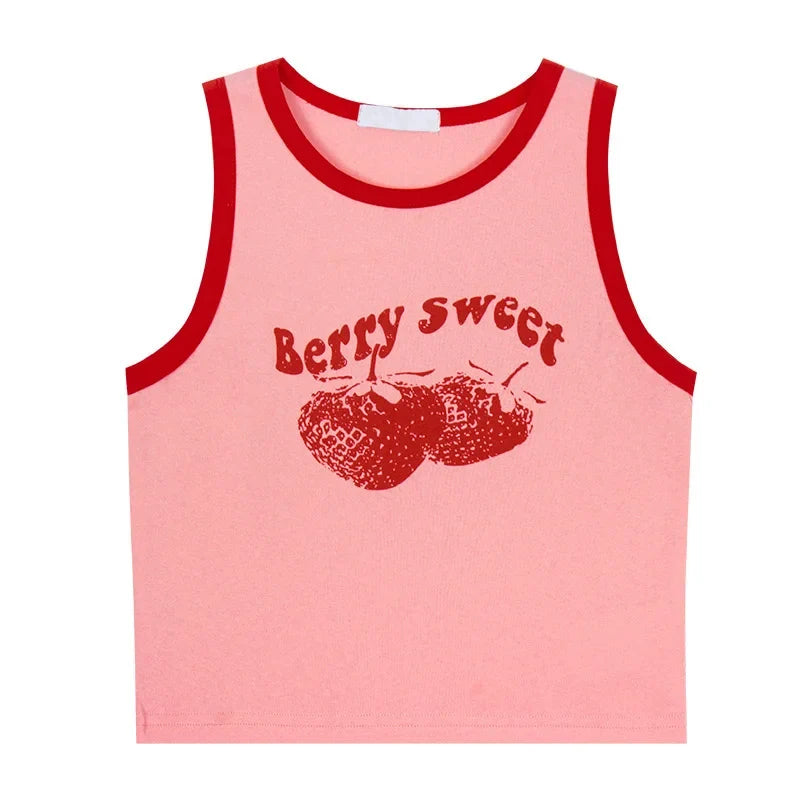 Pink Print Y2k Tank Top