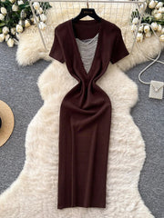 Beading Knitted OL Dress