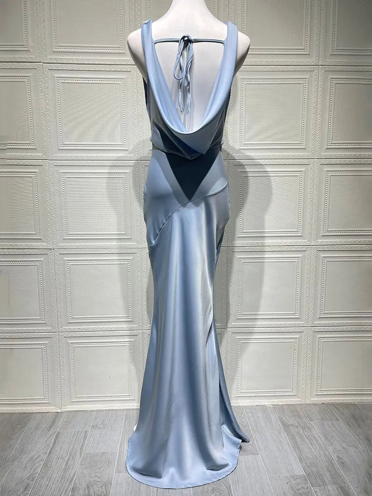 Satin Elegant Maxi Evening Dress