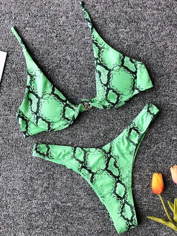 High Cut V-bar Underwired Bikini