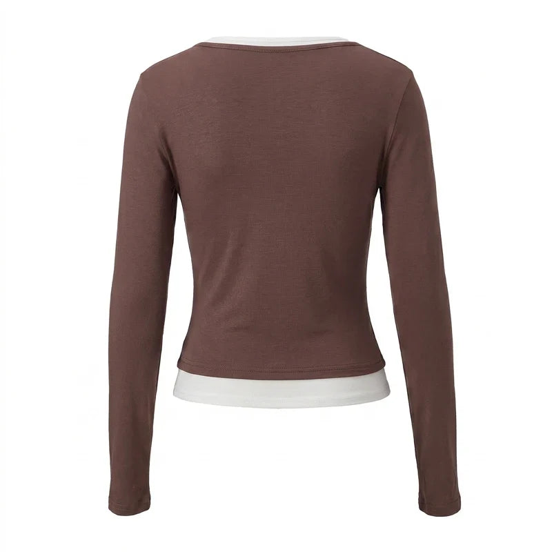 2 In 1 Layered Look Long Sleeve T-shirts