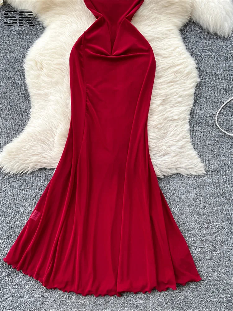 Elegant Off Shoulder Red Dress