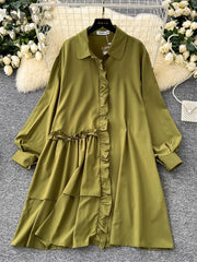 Autumn Casual Shirt Dress