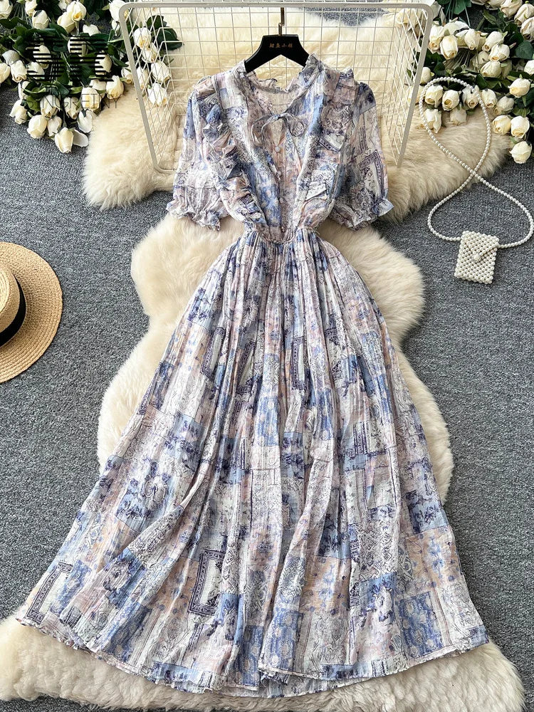 Romantic Holiday Floral Dress