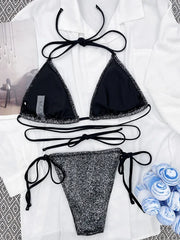 Shiny Sparkling Wrap Around Bikini