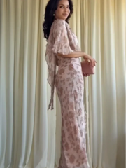 Nude Vintage Chiffon Maxi Dress