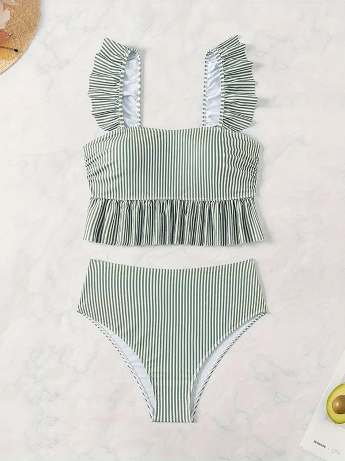 Sexy Ruffle Two Piece Tankini Swimsuit