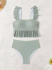 Sexy Ruffle Two Piece Tankini Swimsuit