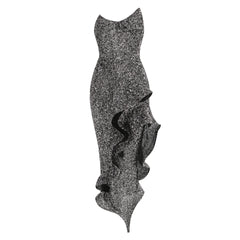 Sexy Sequins Strapless Evening Midi Dress