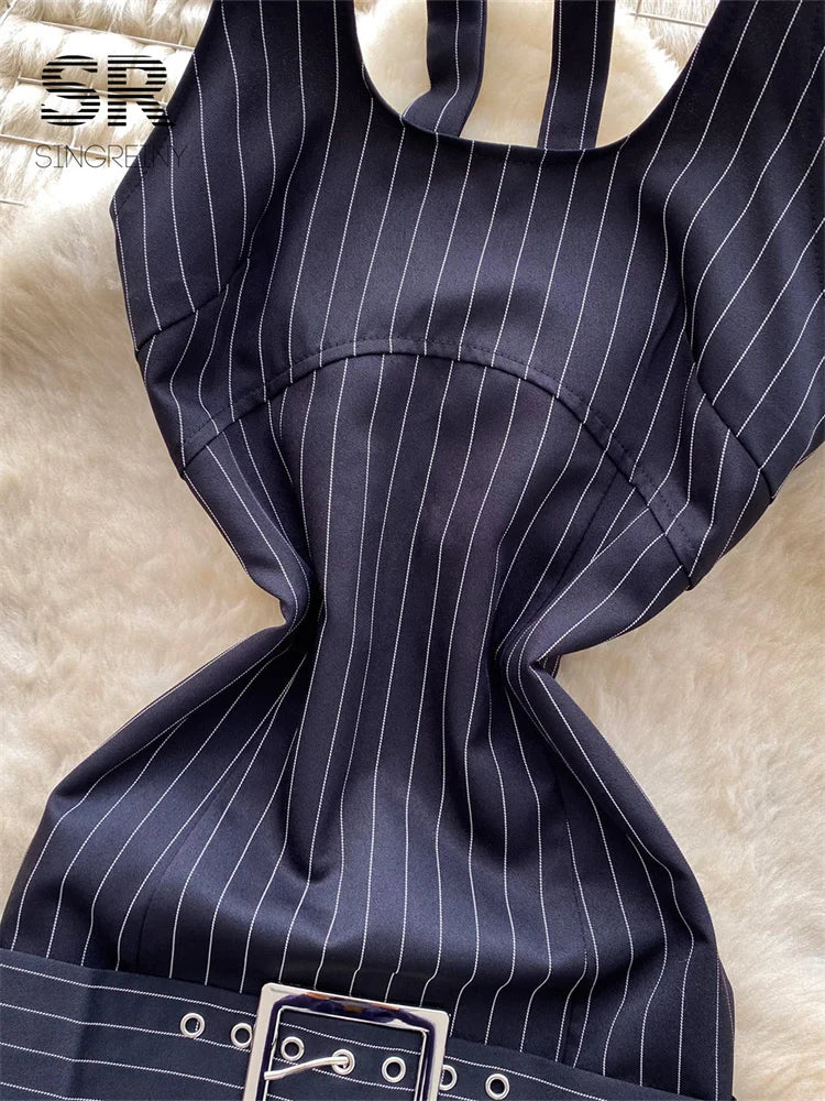 Stripe Office Lady Dress