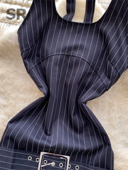 Stripe Office Lady Dress