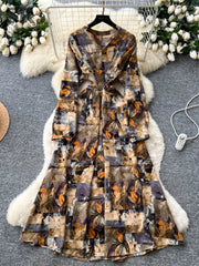 Vintage Print Large Swing Dress