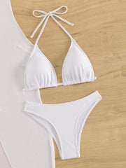 Sexy One Shoulder White Dress 3 Piece Bikini Set