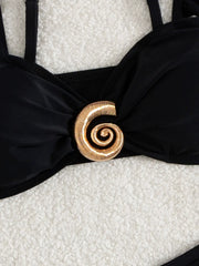 Sexy Ruffles Pleate Strap Push Up Bikini Set