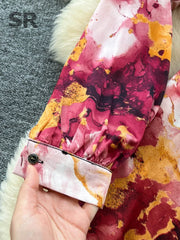 Long Sleeves Vacation Floral Dress