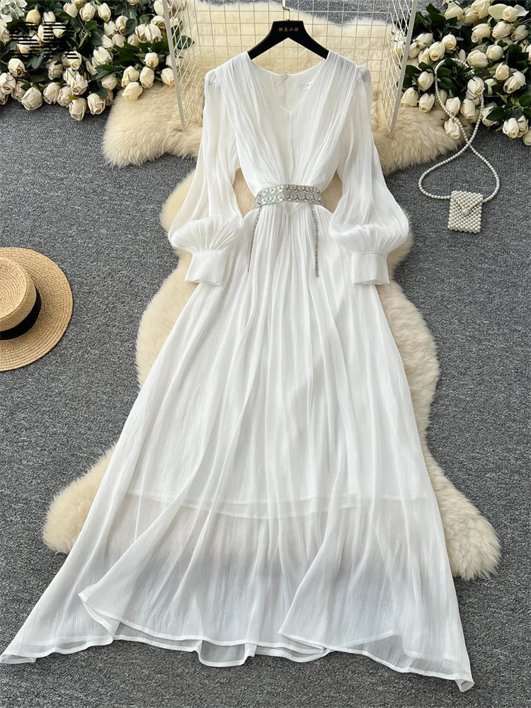 Elegant Chiffon Pleated Dress