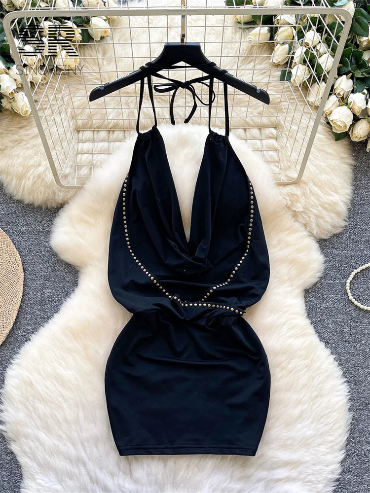 Sexy Rivet Mini Dress