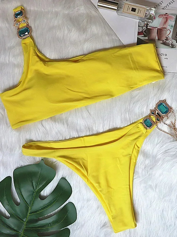 Halter Crystal Rhinestone Diamond Bikini
