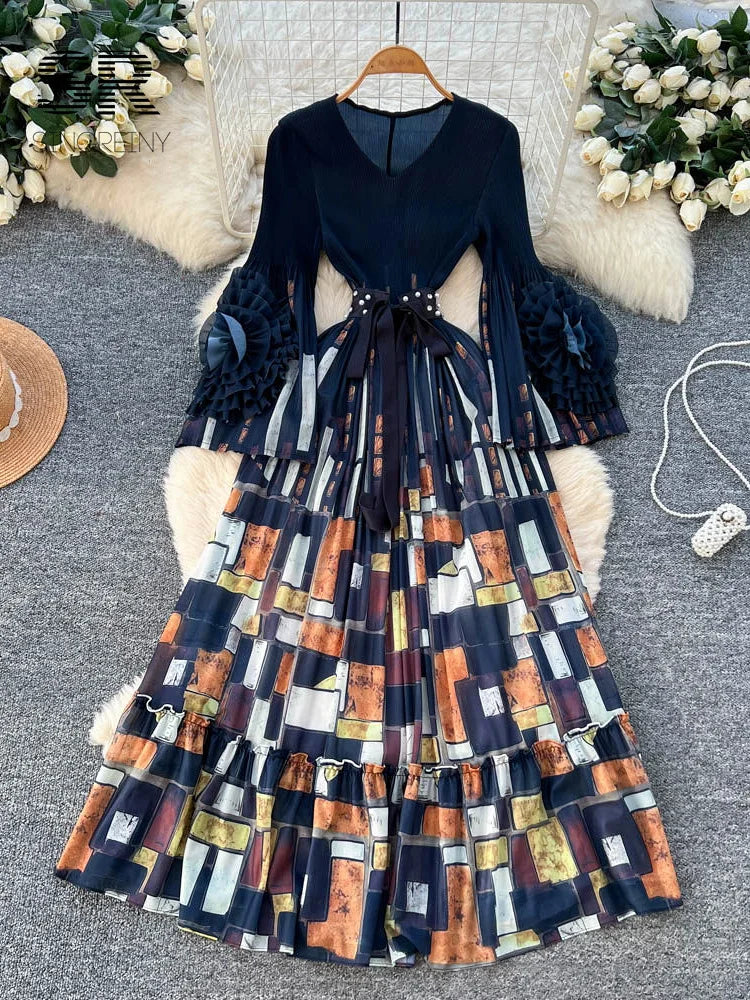 Vacation Artistic Print Dress