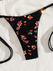 Sexy Black Sequin Bikini Set