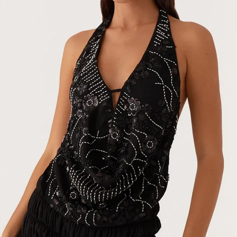 Boho Beaded Embellished Tank Tops