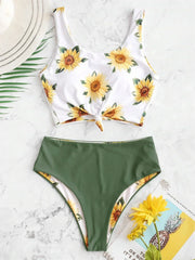 Sexy Sunflower Print Bikini Set